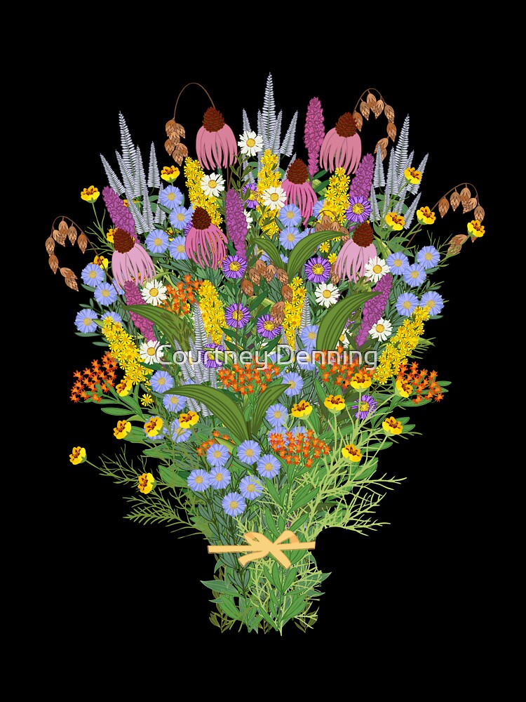 Bouquet of Native Flowers with Tan Ribbon by Bittersweet Gardener