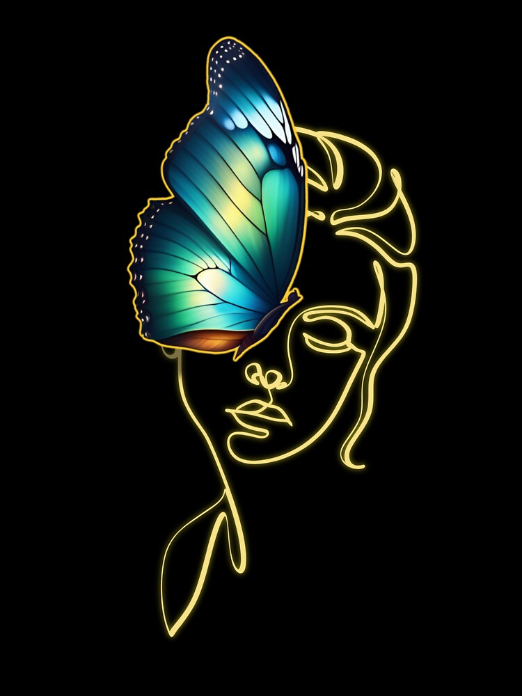 one line drawing, golden woman by Natalia Aaa
