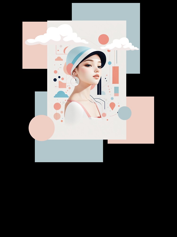 Beautiful woman wearing a hat, Pastel tones by Piano-pn