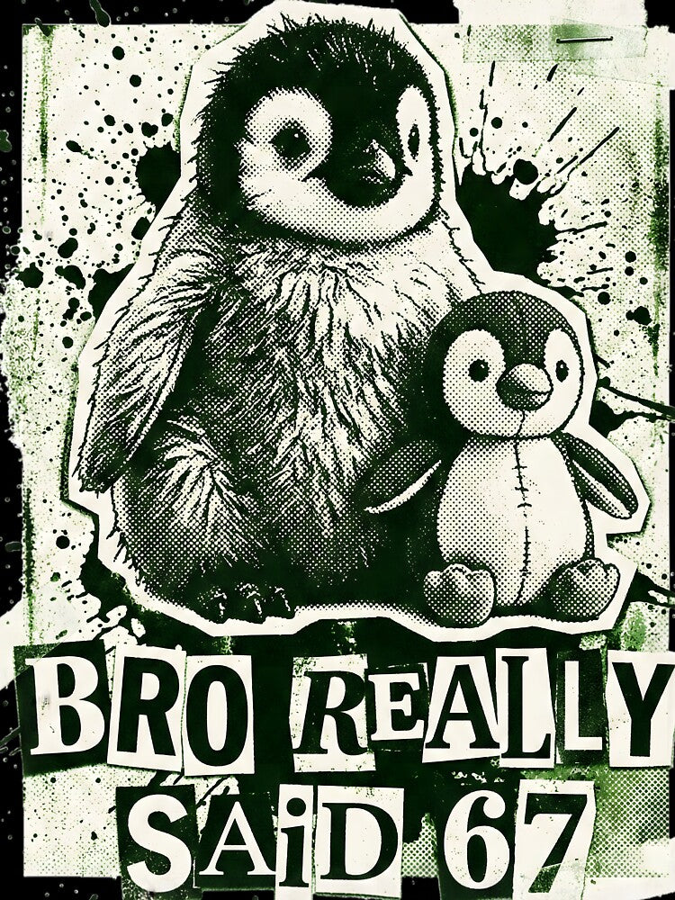 Bro Really Said 67 Funny Penguin Meme Art by AnnDesignStudio