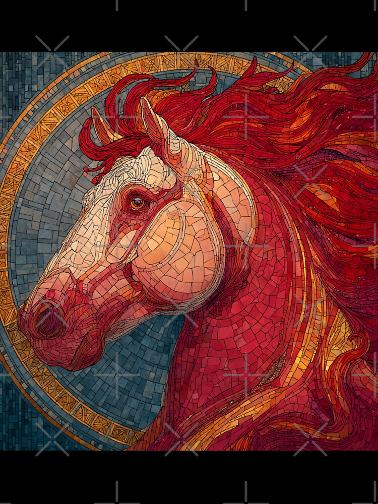 Stained Glass Inspired Lunar Red Fire Horse 2026 by GrinGalore