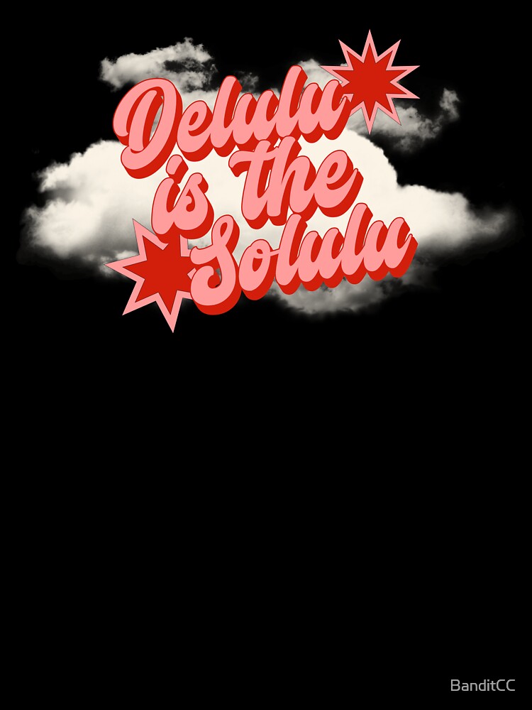 Delulu is the Solulu funny graphic t-shirt by BanditCC