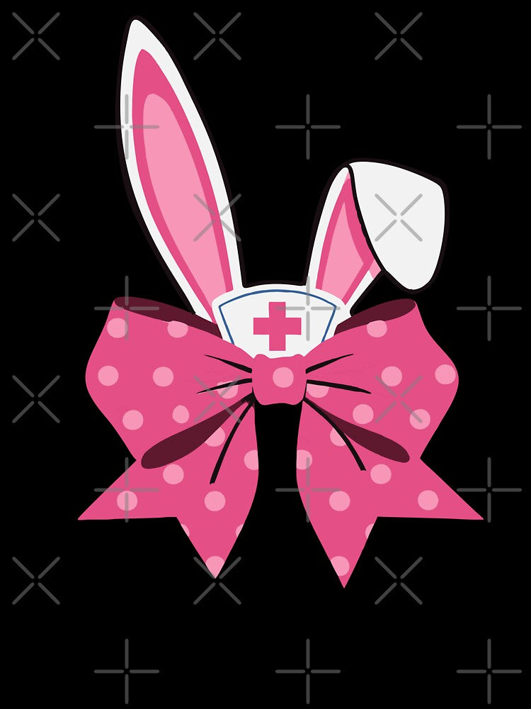 Easter Nurse Coquette Bow Bunny Scrub Top Rabbit by Colorfulman