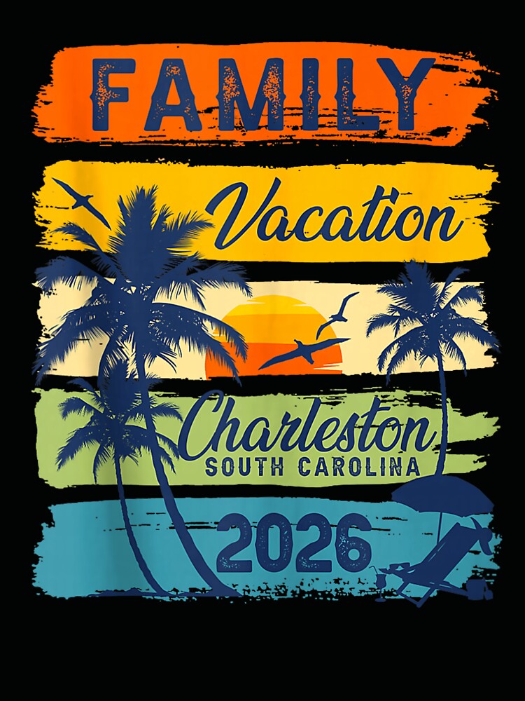 Charleston South Carolina Family Vacation 2026 Retro Beach Design by kiralynstration
