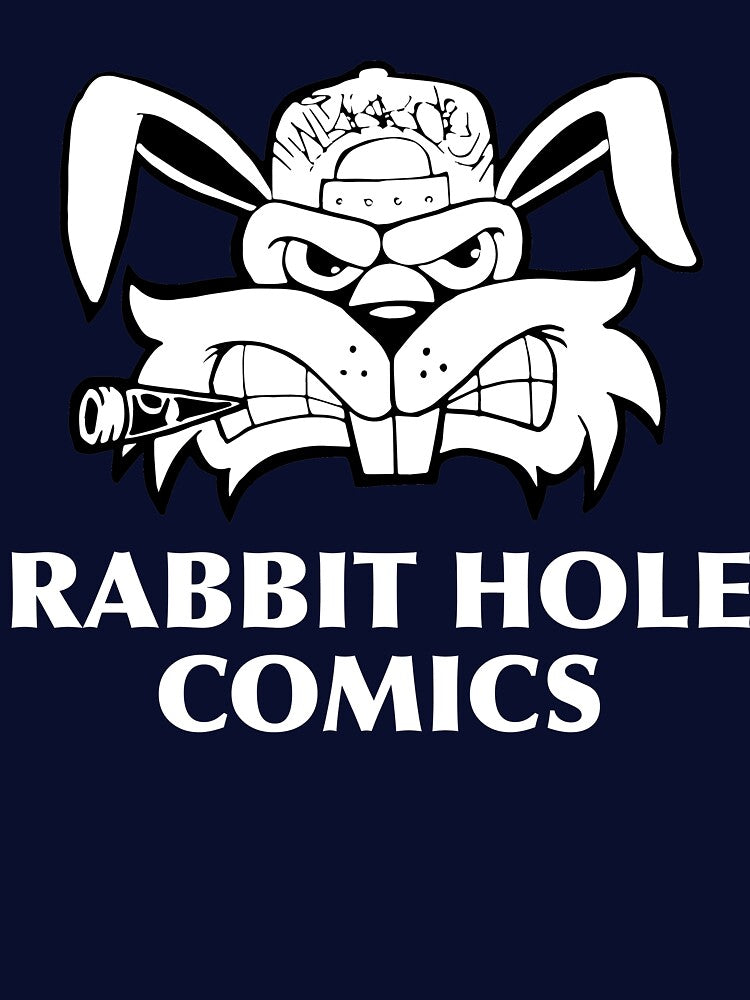 Rabbit Hole Comic Animal Art Rabbit Art Great Gift Cartoon Rabbit Rabbit Gift Art by TeesByDesign