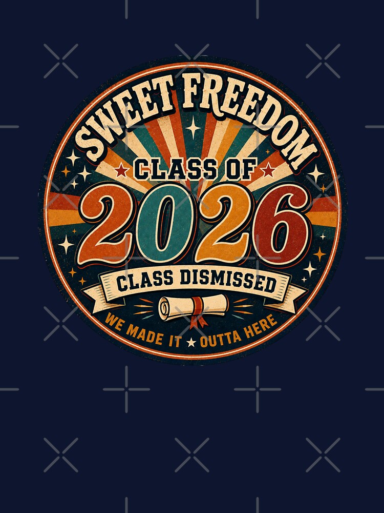 Class of 2026 Retro Senior Graduation Badge by Swanny's Custom T-shirt and Gift Designs