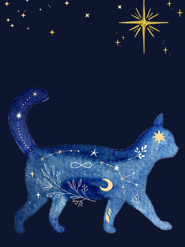 Dreamwalker Cat Under the Stars by Softglow-Studio