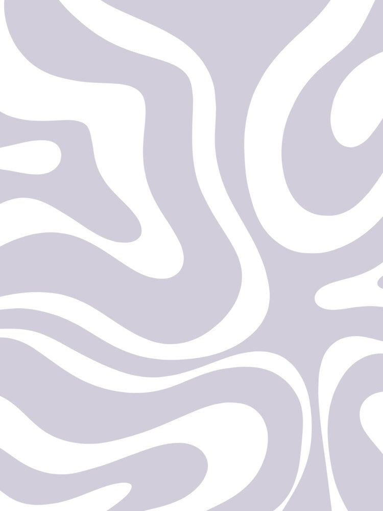 Retro Modern Liquid Swirl Abstract Pattern Square in Light Lilac Purple and White by kierkegaard