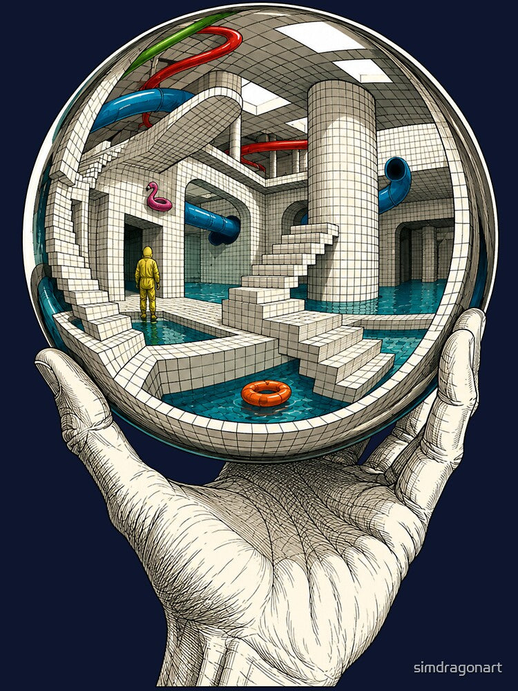 Poolrooms Hand With Reflecting Sphere Escher by simdragonart