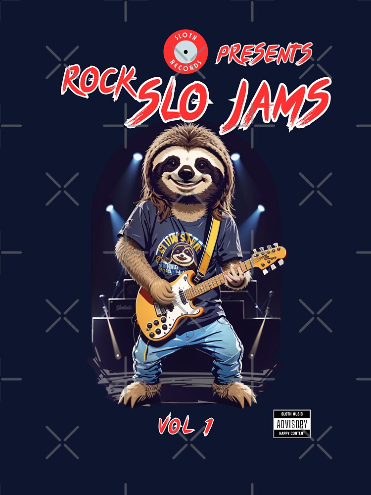 Sloth playing rock guitar music album cover by CedricNorbinho