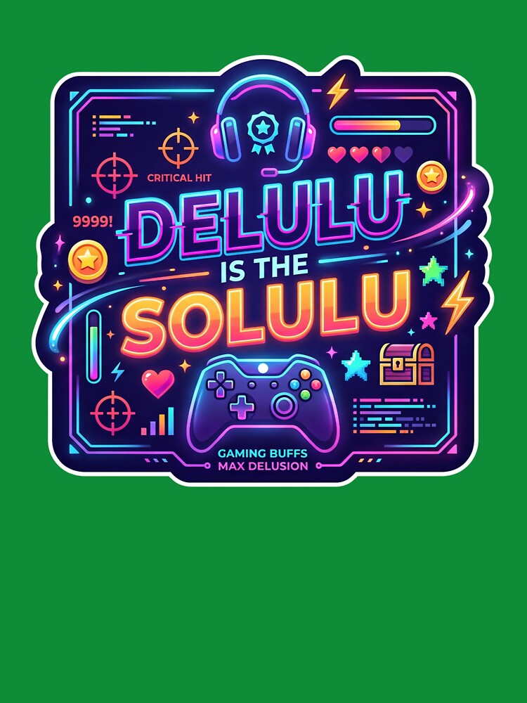 Delulu is the Solulu - Funny Neon Gamer Controller Aesthetic by LevelUpLad