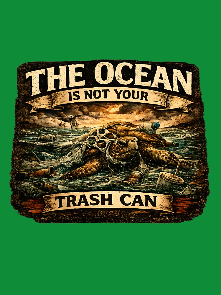 The Ocean Is Not Your Trash Can by Stylishly Eco