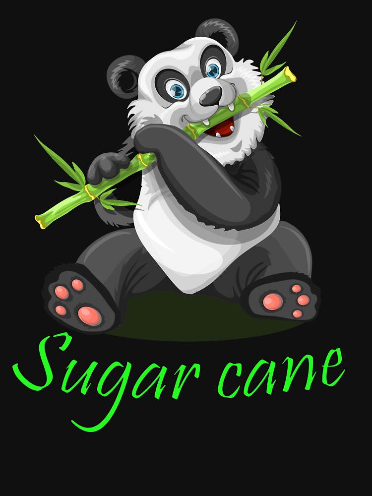 Sugar cane eating by little cute panda by HM DESIGNERS