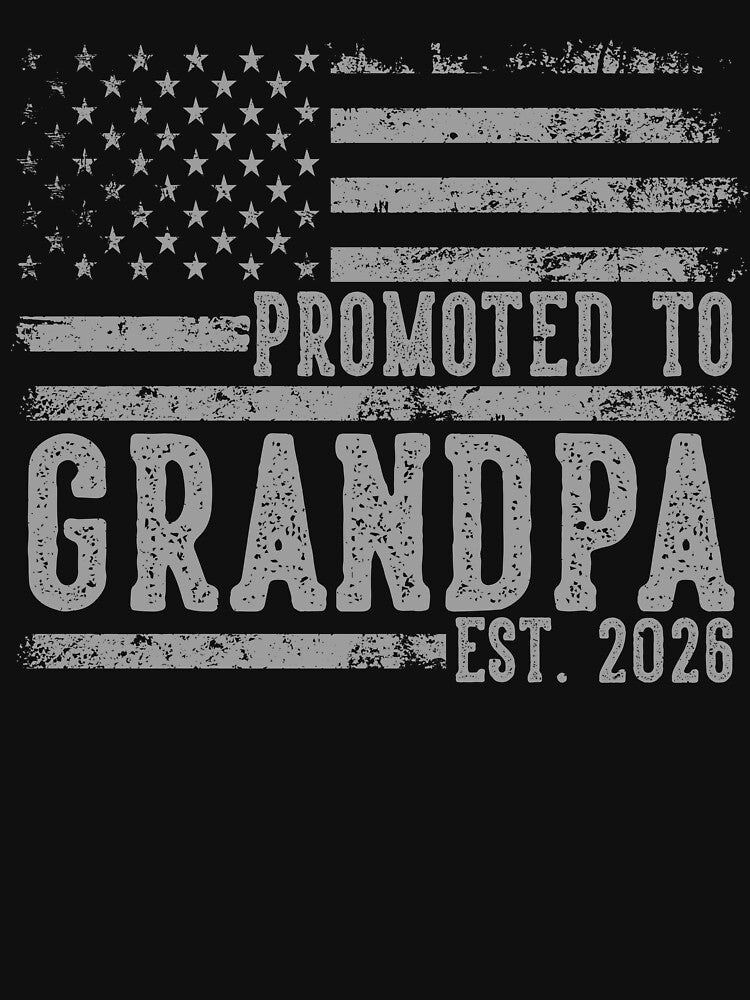 Promoted to Grandpa Est. 2026 – Vintage USA Flag New Grandpa Gift for Father, Dad, Grandpa-to-Be by TheVogueVibes