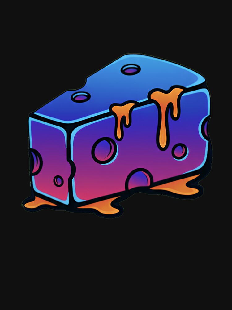 Melting Vaporwave Cheese - Retro Neon 80s Cyber Food by TSE DESIGN