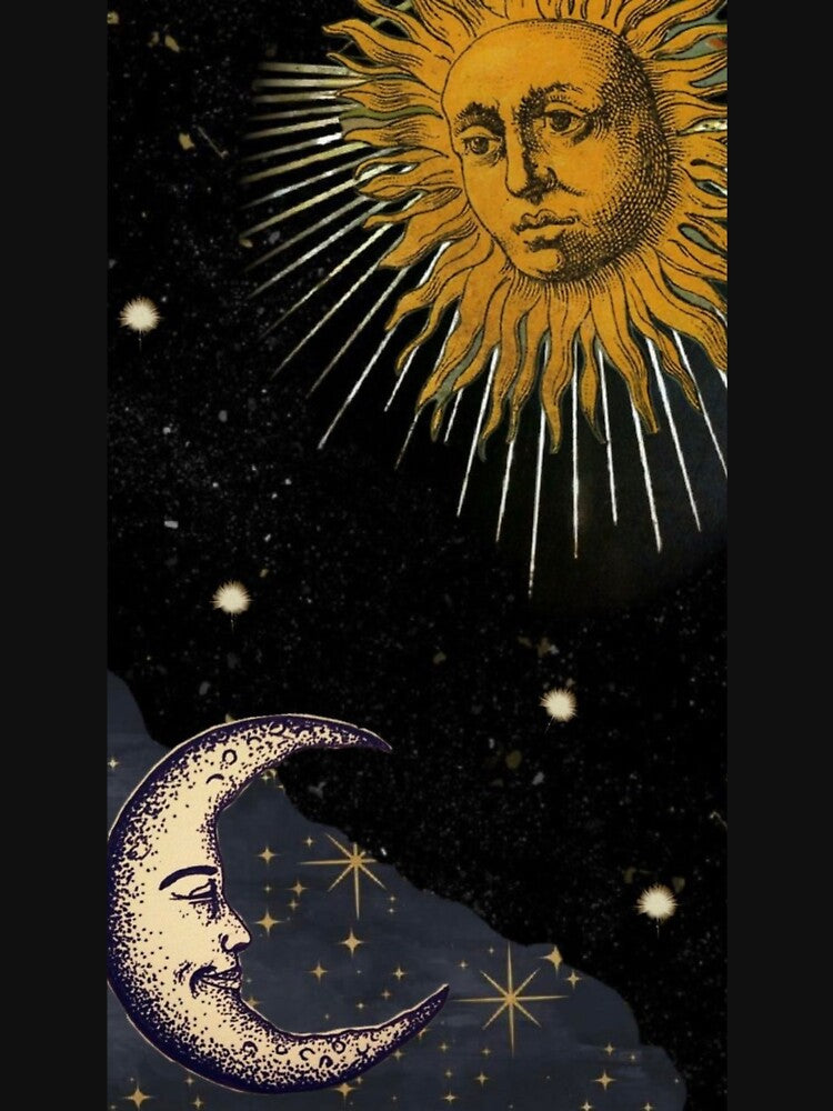 sun and moon 90s whimsigoth design celestial by BrontesWhimsyStore