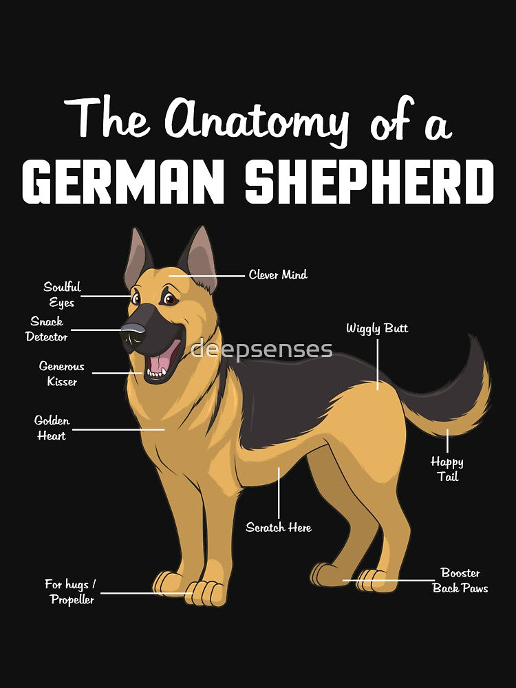 The Anatomy of a German Shepherd - German Shepherd Lovers Gifts by deepsenses