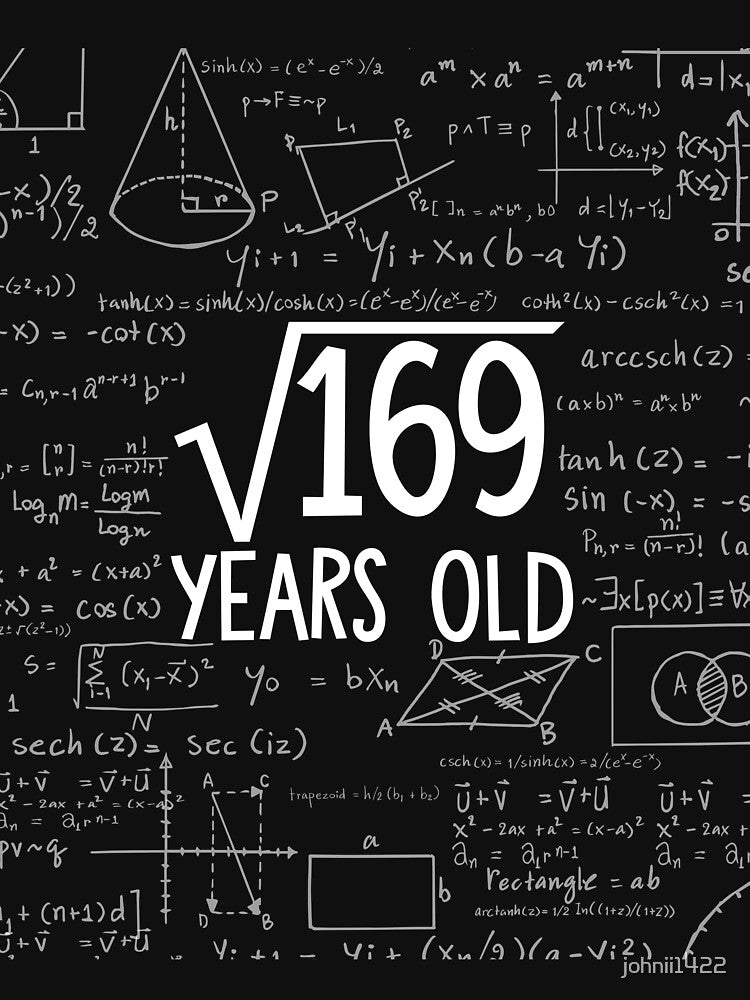 Square Root of 169: 13th Birthday gift | 13 Years Old T-Shirt | 13 Years Old | Thirteenth Birthday | Girls and Boys by johnii1422