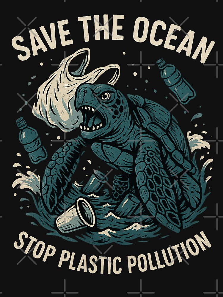 Angry Sea Turtle – Save The Ocean, Stop Plastic Waste by NOTRE-BONHEUR