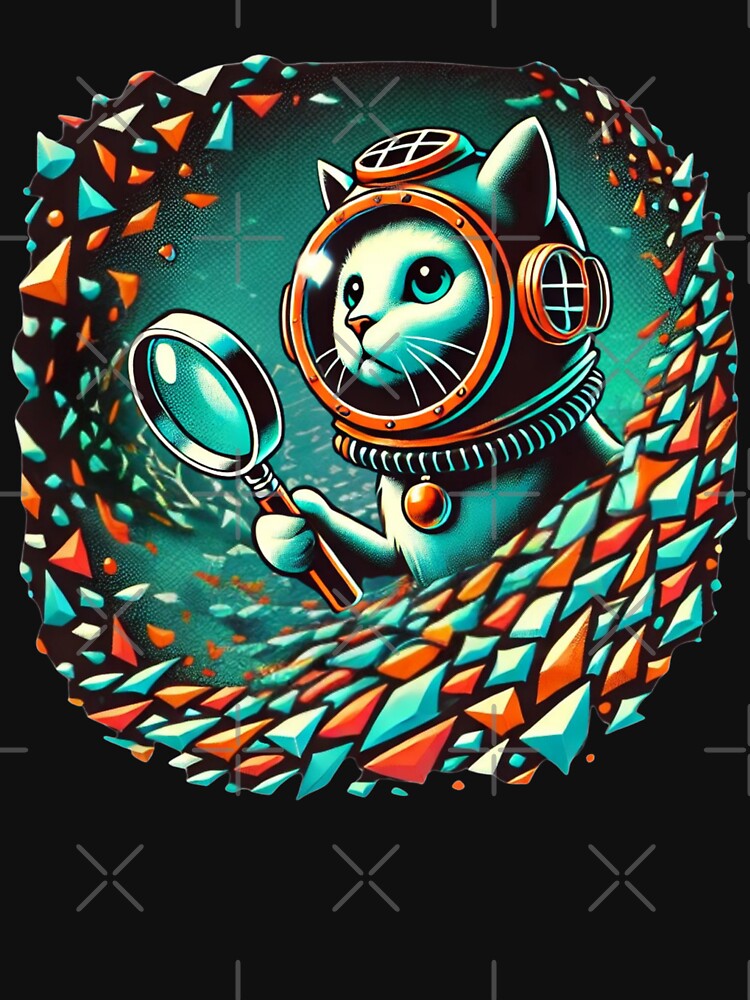 Microplastic Detective Cat – Ocean Cleanup Noir by I AM BRO