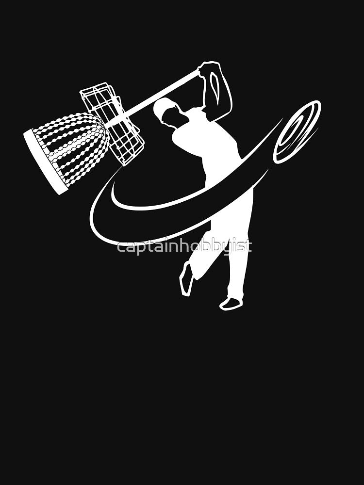 Funny Disc Golfer swinging a basket like a golf club by captainhobbyist