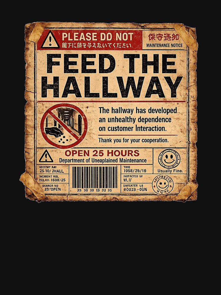 Please Do Not Feed The Hallway | Weirdcore Liminal Space Warning Sticker by Open25Hours