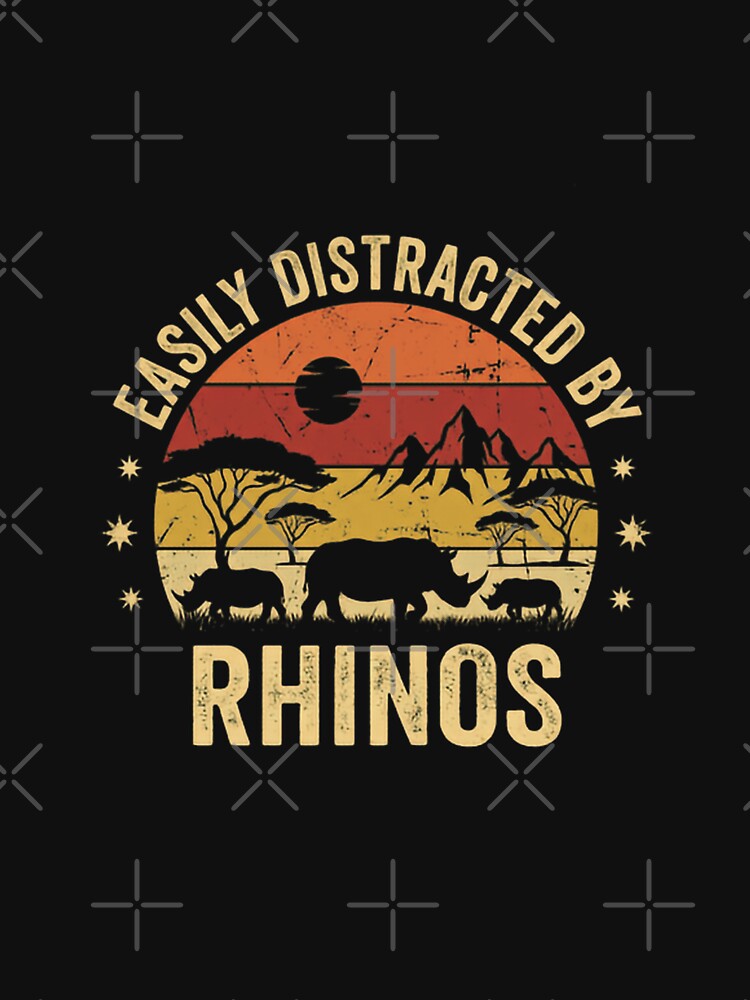 Easily Distracted By Rhinos Wildlife Safari Animal Lover by JonesFlora2025