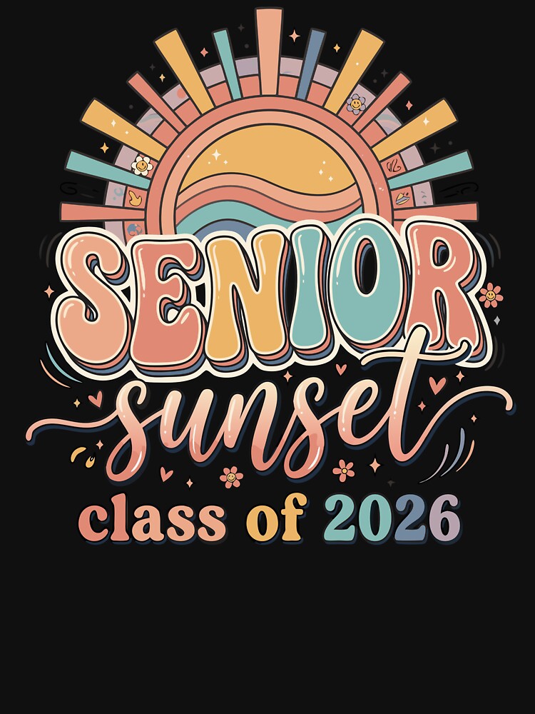 Senior Sunset Class of 2026 Retro | Graduation 2026 Bubbly | High School Grad Year by motivato