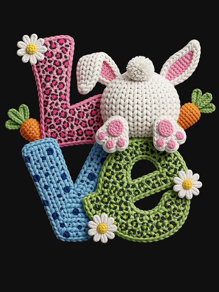 Yarn Crochet Easter Love Cute Handmade Aesthetic Art by Mido tee art shop