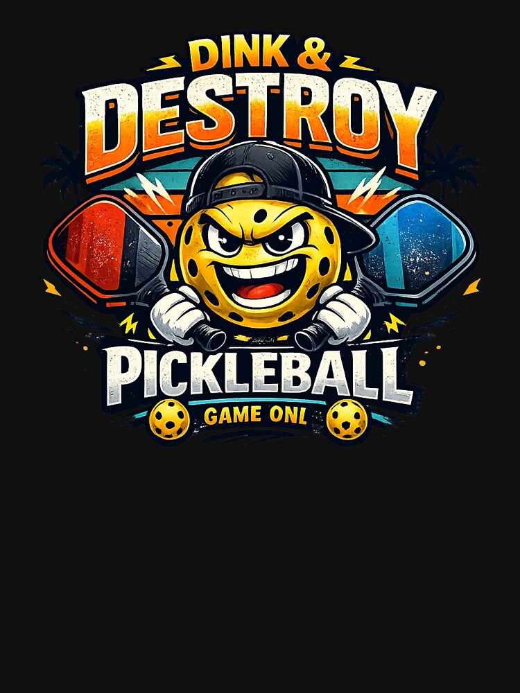 Dink & Destroy Pickleball Shirt | Funny Pickleball Player Gift | Retro Pickleball Graphic Tee by PickleballPulse