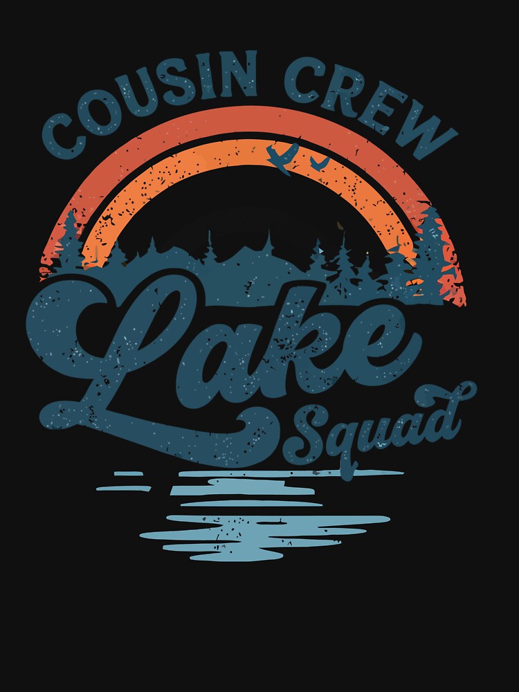 Cousin Crew Lake Squad - Retro Rainbow Lake Vacation Art by BendyBeasts