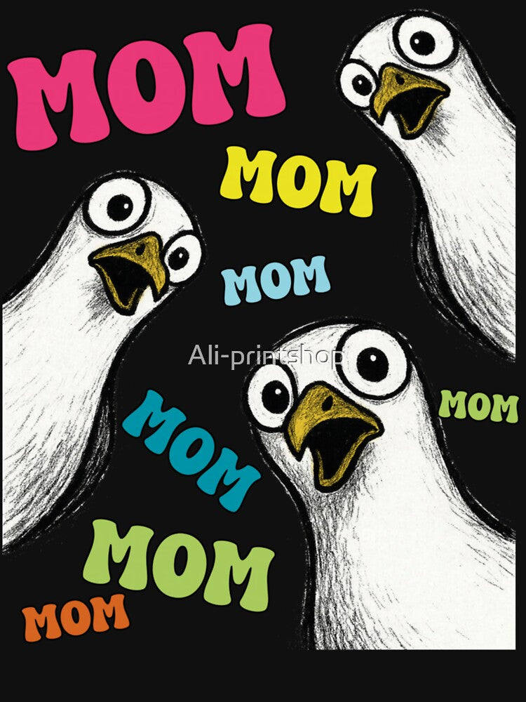 Funny Mom Seagull Crowd Overstimulated Relatable Motherhood by Ali-printshop