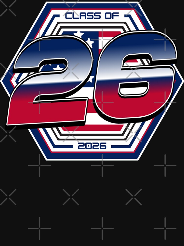 Class of 2026 – Patriotic American Flag Senior Graduation Badge Design by GFamilyC
