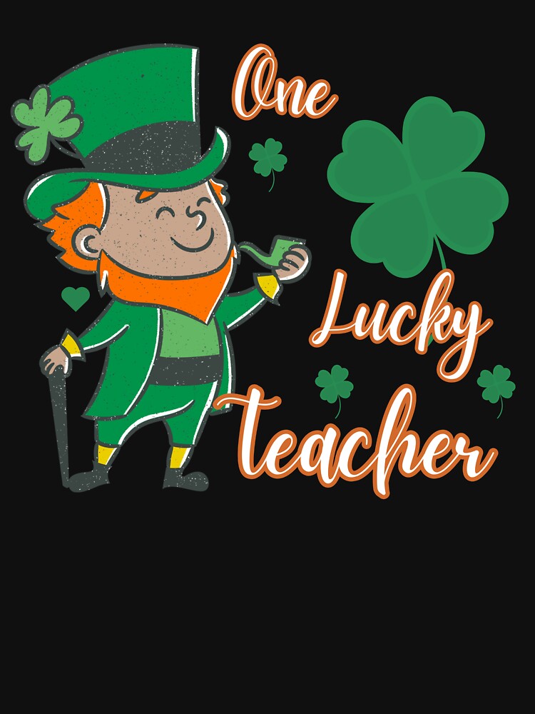One Lucky Teacher Retro Vintage St Patrick's Day by Belhbib Art ⭐⭐⭐⭐⭐