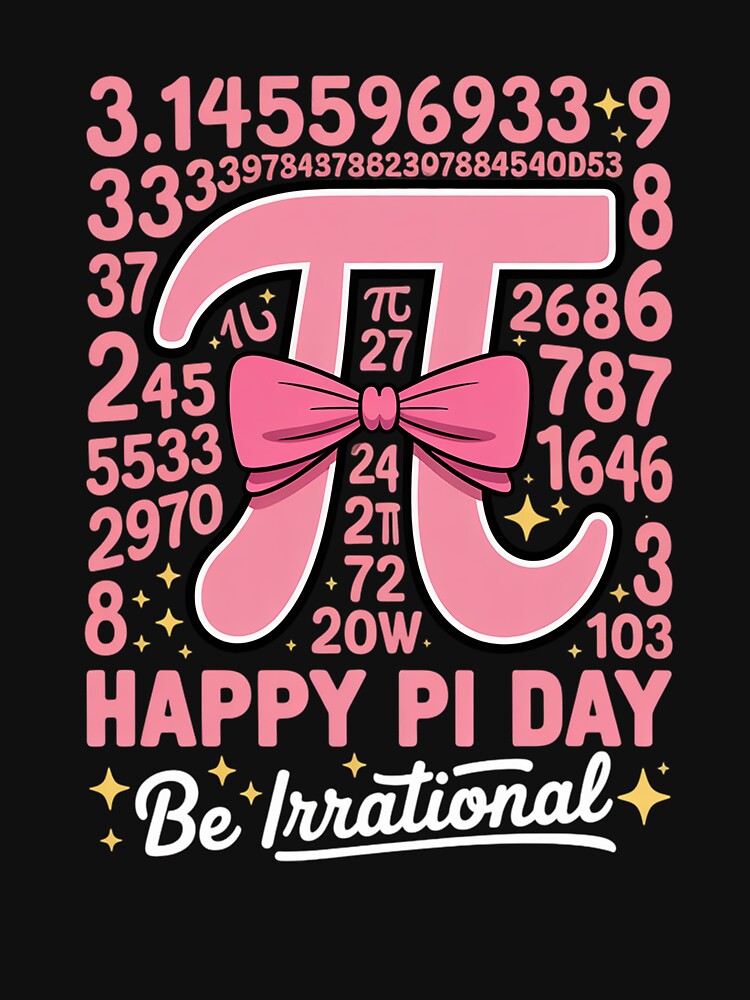 Happy Pi Day Be Irrational Girls Bow Math Teacher Women Pi by SIGORDESIGN