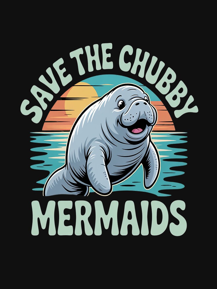 Save The Chubby Manatee Ocean Mermaids Conservation by ProudForFunny
