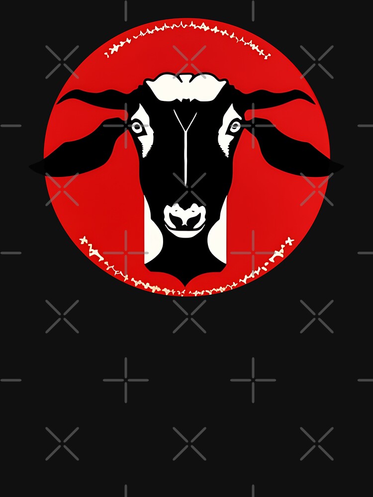 Majestic Goat in a Red Circle sticker design by Litheon