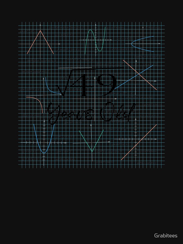 Square Root Of 49 - Funny 7th Birthday 7 Years Old Math print by Grabitees