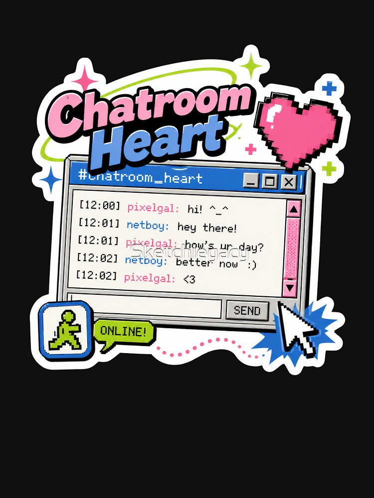 Chatroom Heart Retro Internet Sticker by Sketchlegacy