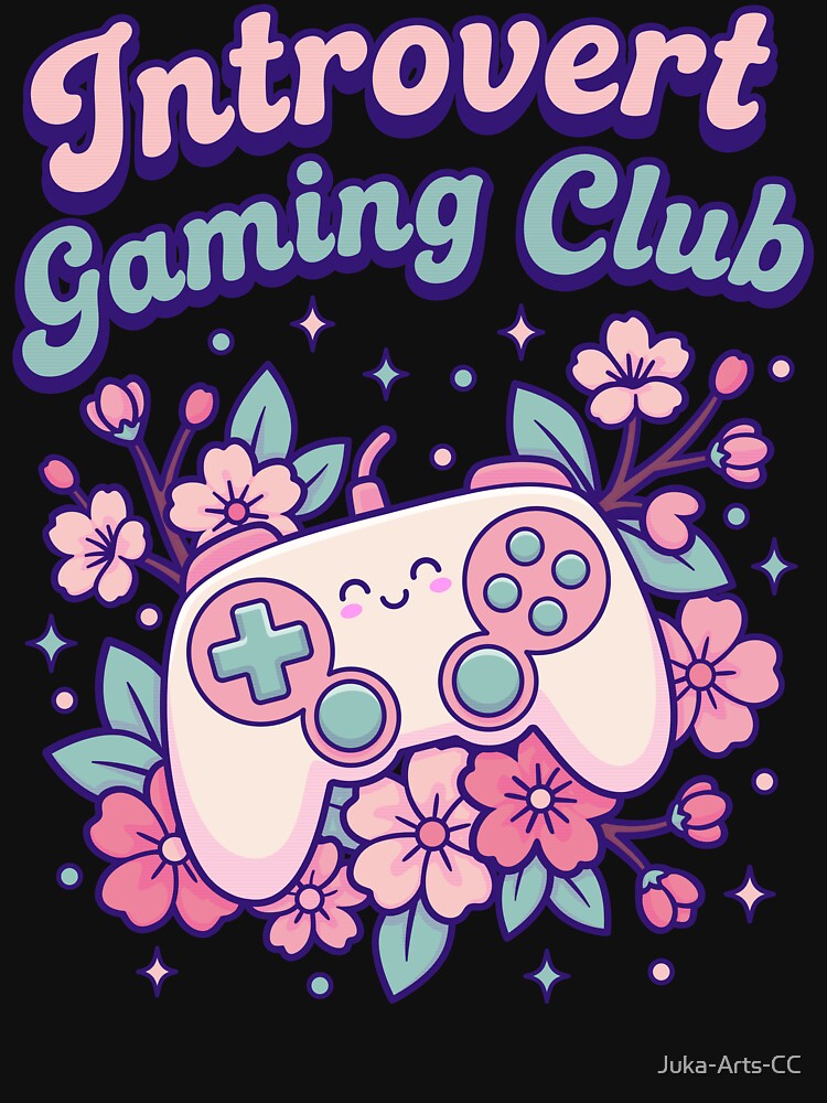 Kawaii Video Game Controller Chibi Sakura Floral Gamer Gift - Introvert Game Club by Juka-Arts-CC