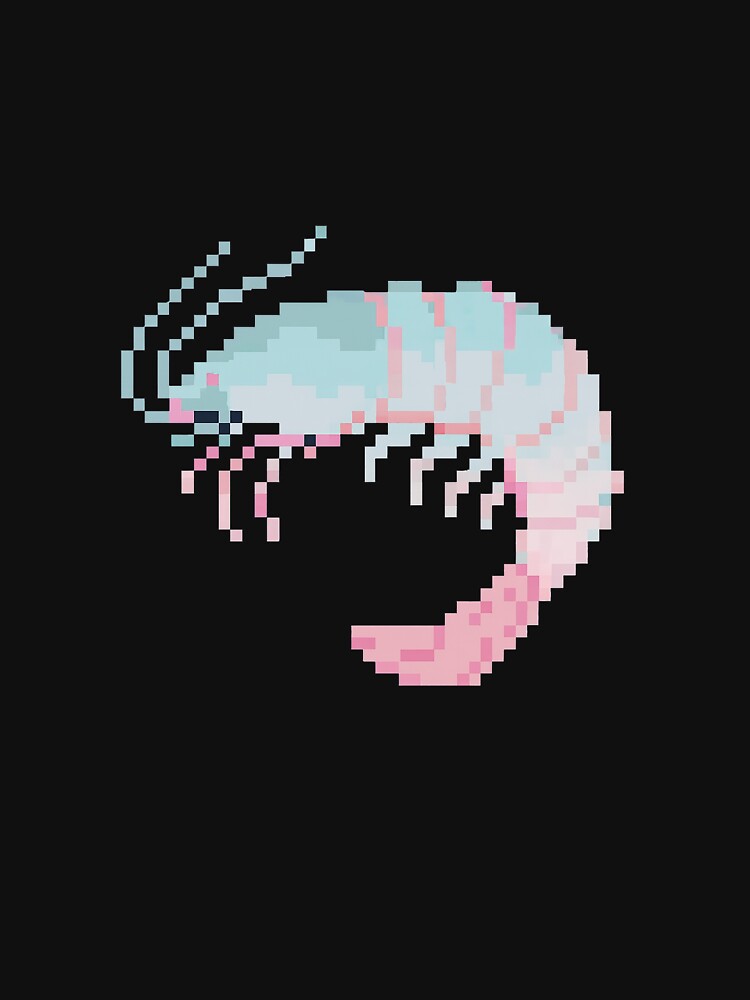 Pixel shrimp in blue by PixelMarrero