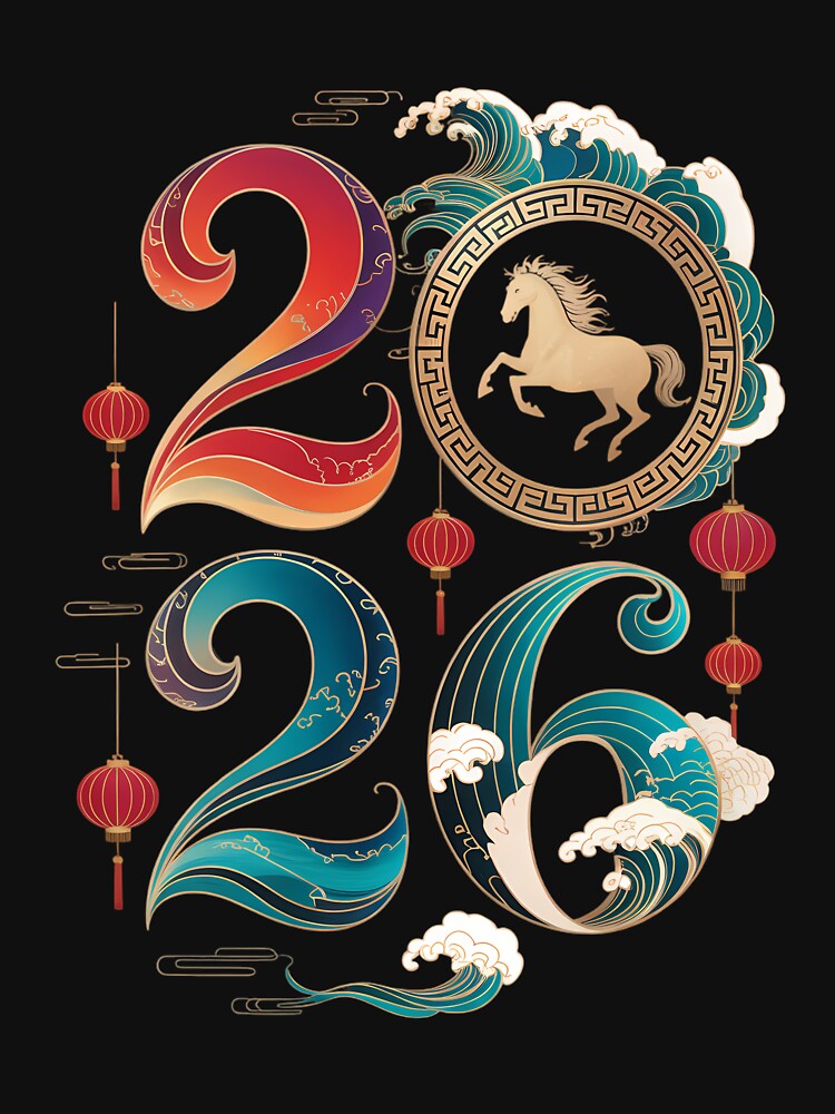 Year of the Horse 2026 Lunar New Year Chinese Zodiac Horse by blueyeeti