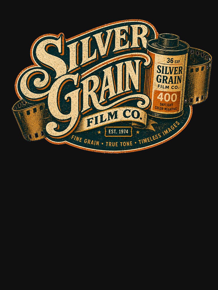Silver Grain Film Co. Vintage Analog Photography Logo by Golden Era Studio