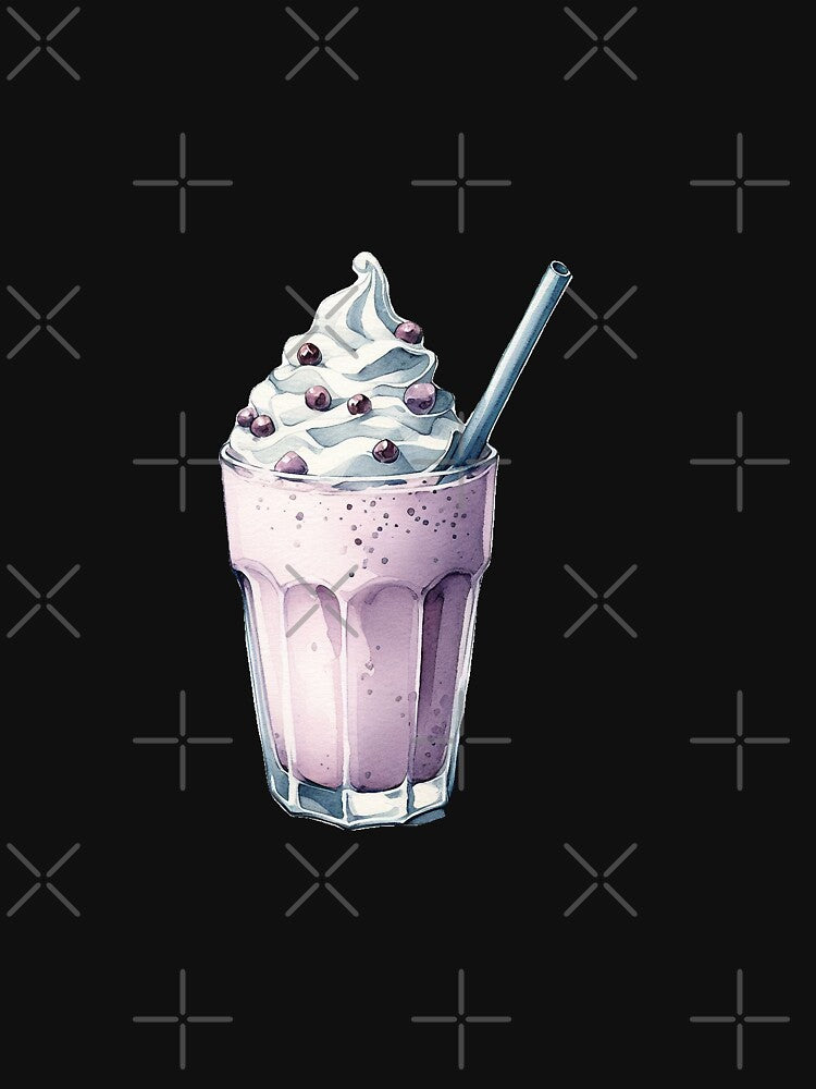 watercolor blueberry milkshake by WindInMay