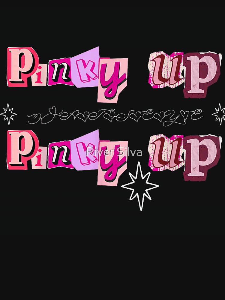 Pinky Up Ransom Note Letter Aesthetic Y2K Pink Girly Streetwear Typography Art by River Silva