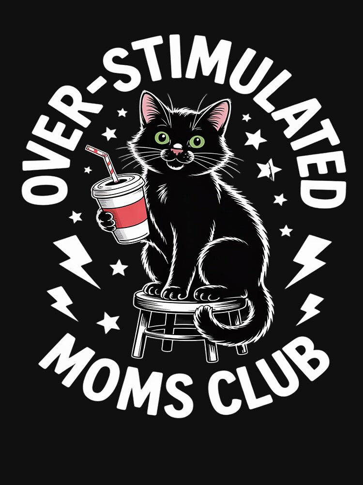 Funny Overstimulated Moms Club Neurodivergent Cat Bun Mama by trinfhri