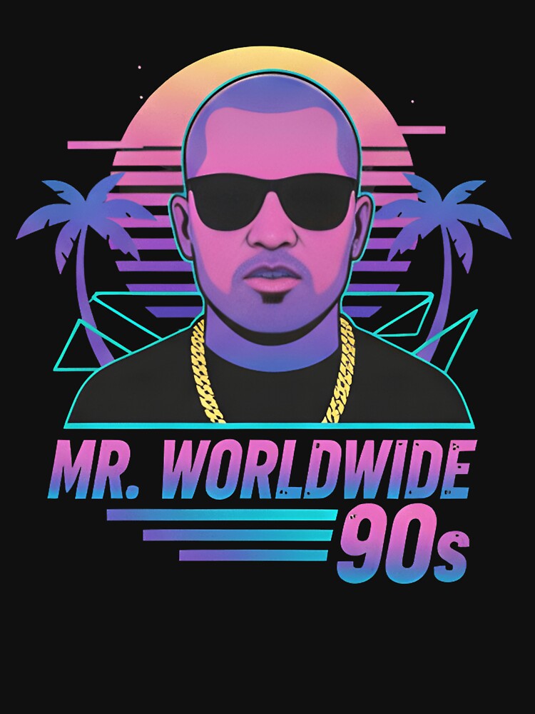 Mr. Worldwide Vaporwave Shirt – 90s Retro Rapper Parody Neon Aesthetic T-Shirt by ZyxDes