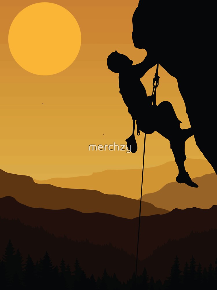 Retro Rock Climbing Bouldering 80s Mountain Rock Climber by merchzy