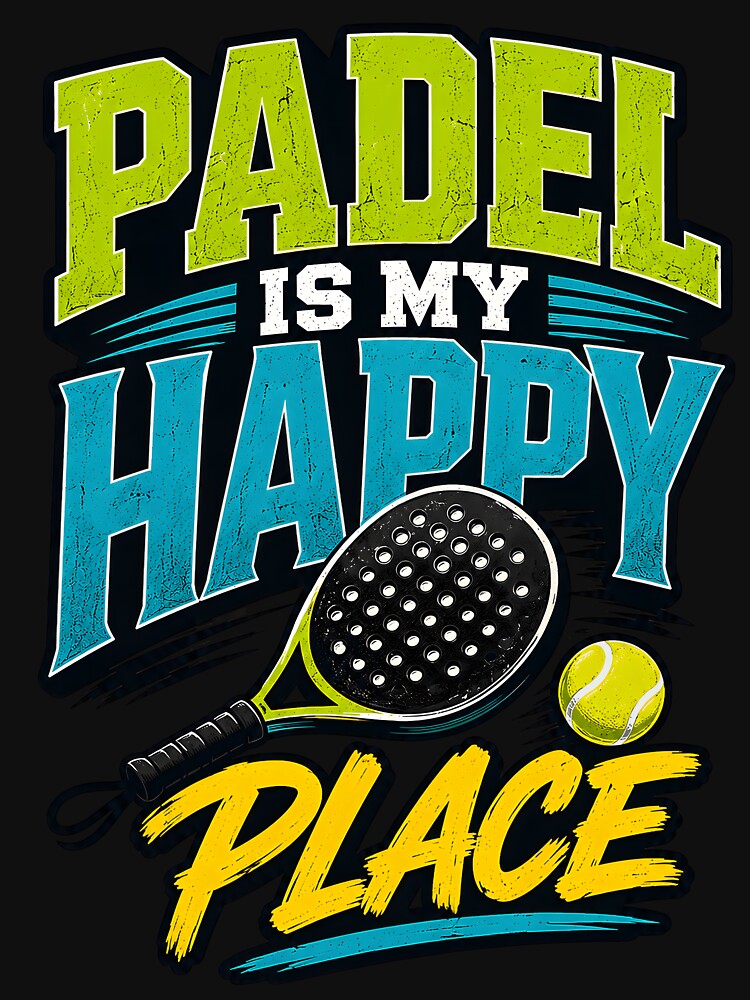 Padel Is My Happy Place Retro Sport by Mr Lee