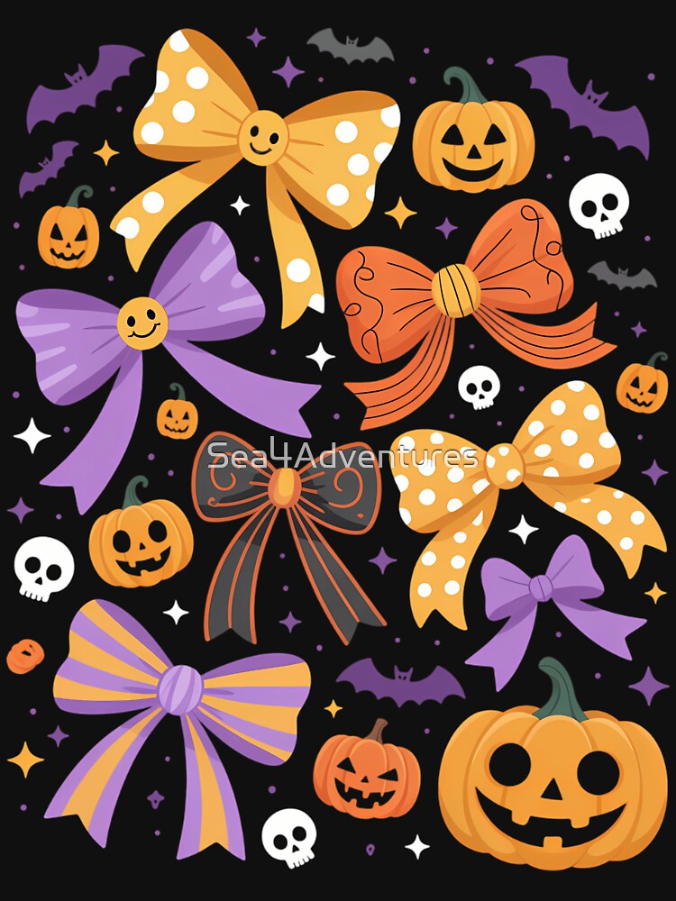 Coquette Bow Pumpkin Halloween Cute Aesthetic by Sea4Adventures